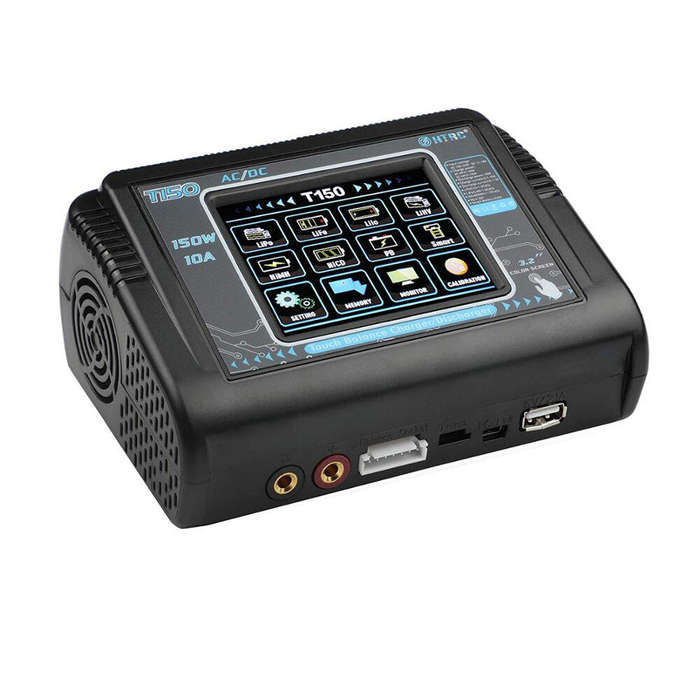 UK Plug - HTRC T150 AC/DC 150W 10A Touch Balance Smart Charger Discharger for LiPo LiHV LiFe Lilon N