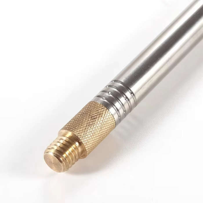 Silver - 2.5M Stainless Steel Whip Antenna For Pac-12 JPC-7 10 Sections Collapsible Pull Rod for HF