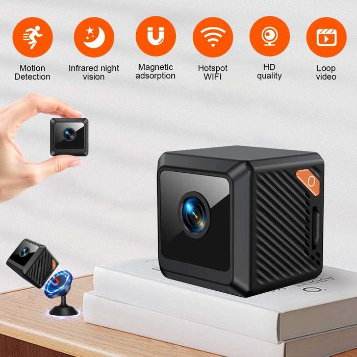 Black - W02 1080p HD Smart Camera Infrared Night Vision Wireless WiFi Camera 140 Wide Angle Motion D