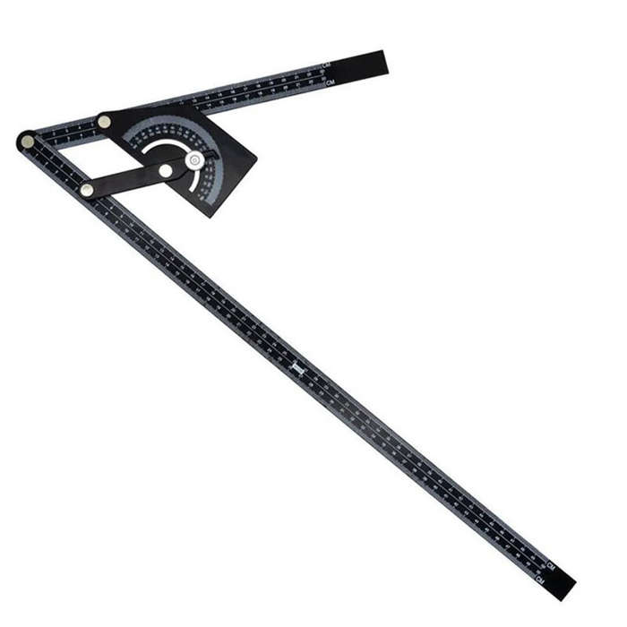 Woodworking Angle Ruler Universal Protractor 0-180 Degrees Aluminum Alloy Precision 0.3 230x500mm Me