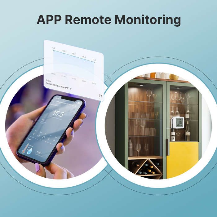 Moes Tuya WiFi Smart Temperature Humidity Sensor with 1M External Sensor Cable Probe APP Remote Moni