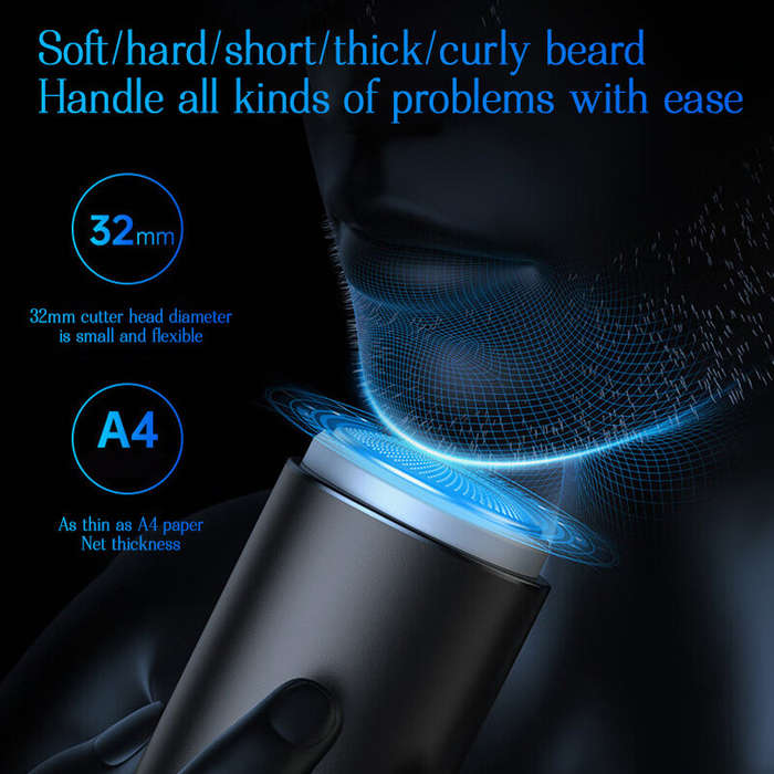 Black - Littlelofa Mini Electric Shaver Mini Portable Men's Shaver Rechargeable Travel Mini Rotary B