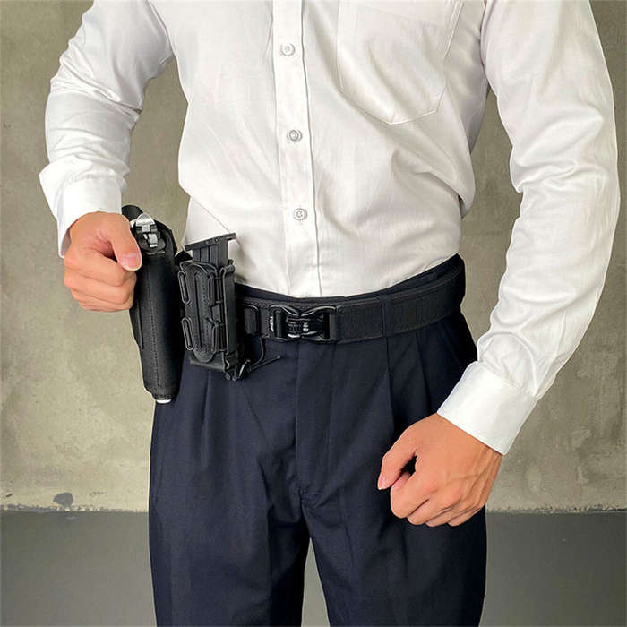 Army Green - TUSHI 115cm Buckle Men Tactical Belt 1100D Nylon Thickened Double-layer Military Belt f