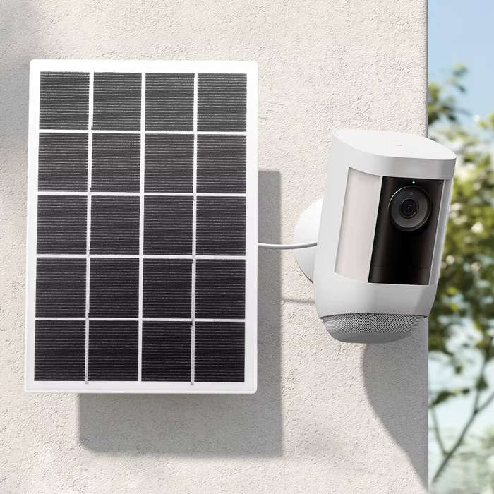 Black - 10W Solar Panel Charger Waterproof Solar Panel for Ring Camera 360 Adjustable Wall Mount for