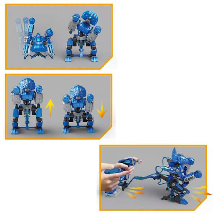 Blue - 2PCS Byjarda VS0301 Hydraulic Boxing Battle Fighting Dinosaur DIY Assembled Remote Control Ro
