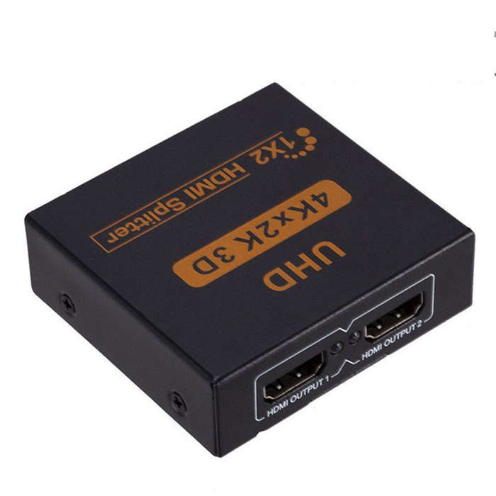 Black - 4K 3D HD Splitter HD 1 Input 2 Output Video HD Switcher for PC DVD TV Box 12 HD Splitter