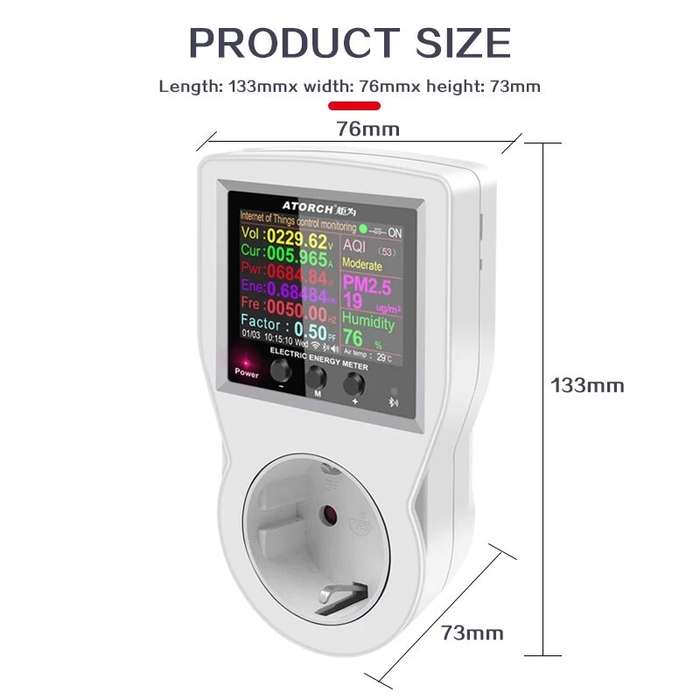WIFI version - WIFI Digital Wattmeter EU Plug 220V AC Power Meter Electricy consumption Energy Meter
