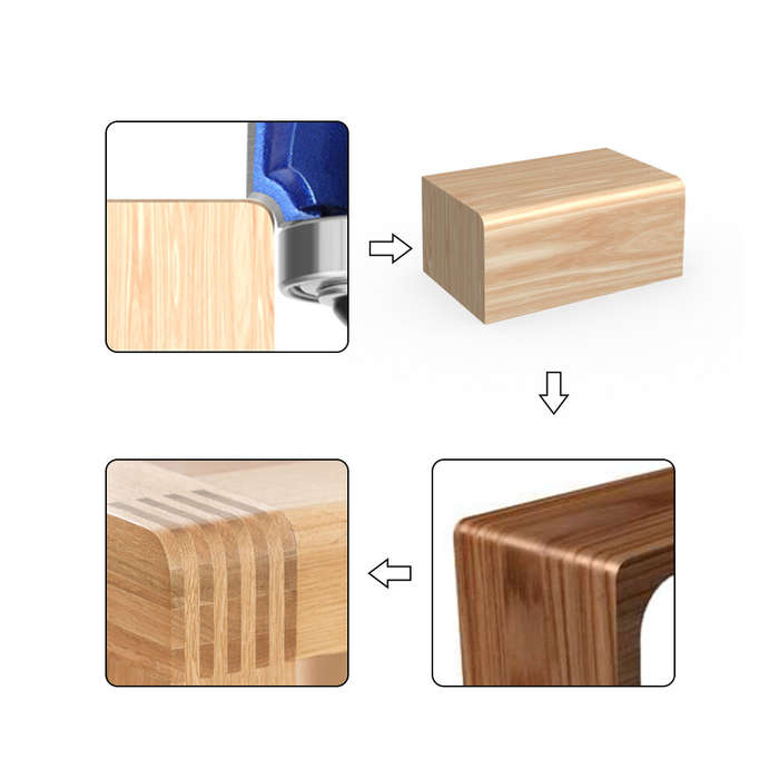 1/4 Inch - 3PCS 6mm 8mm 1/4"Shank Z4 Corner Round Router Bit R1 R2 R3 Trim Edging Woodworking Mill C