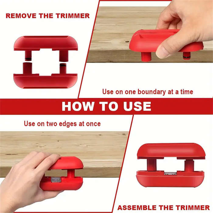 Red - Edge Banding Trimmer Tool Set with 30-Degree Tungsten Carbide Blades Pneumatic Air Spring 4-Cu