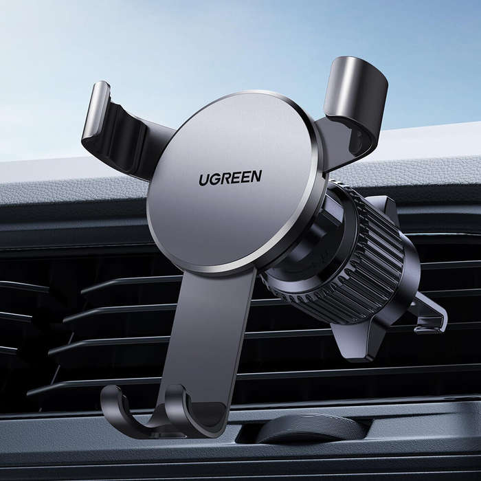 Grey - UGREEN Car Phone Holder Air Vent Mount Multifunctional Car Phone Holder Air Vent Gravity Car