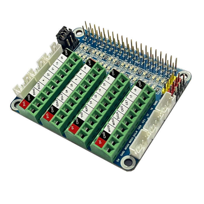 Board Only - Raspberry Pi 5 GPIO Status LED Terminal Block BreakoutBoard HAT ADC/DCA Sensor for Rasp
