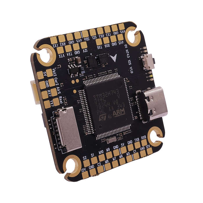 STM32H743VIT6 - HAKRC H743 2-8S ICM42688 Flight Controller with 5V 12V BEC Output Barometer External