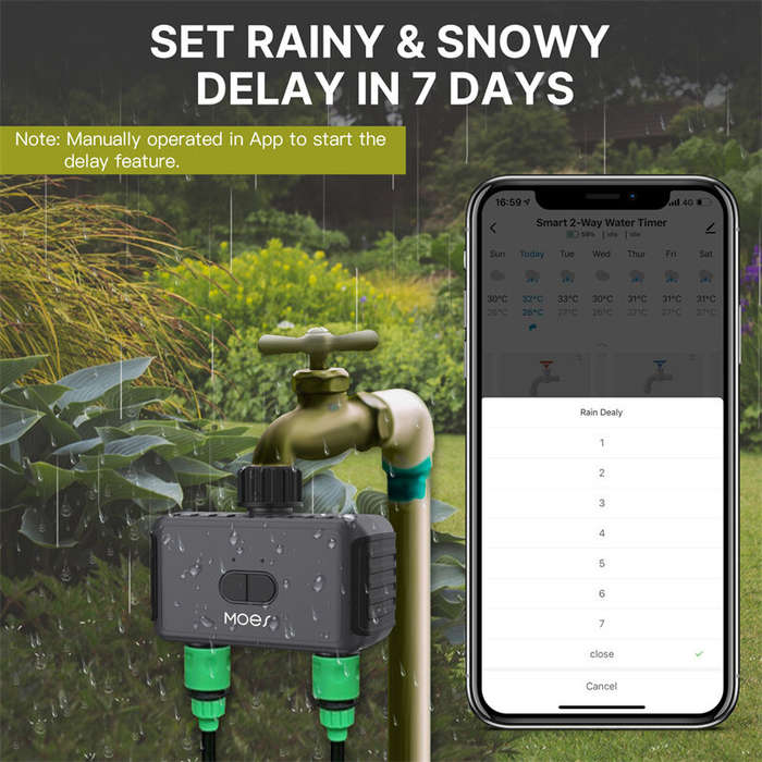 MoesHouse Tuya Smart bluetooth Dual Watering Timer IP55 Automatically Schedules Automatic Drip Irrig