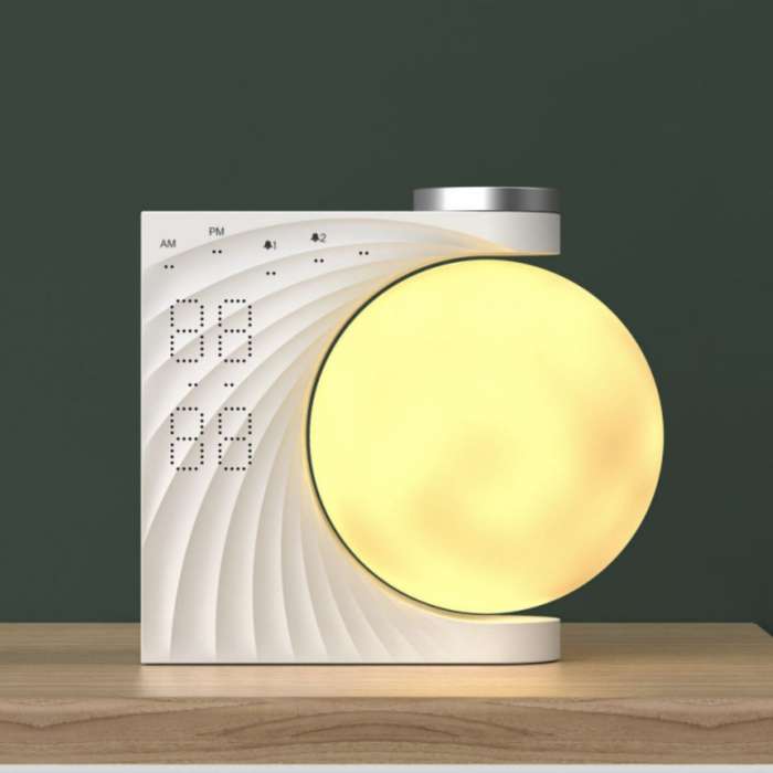 USB Powered - Colorful Atmosphere Moon Light Sunrise Alarm Clock Wake-Up Light Breathing Light Three