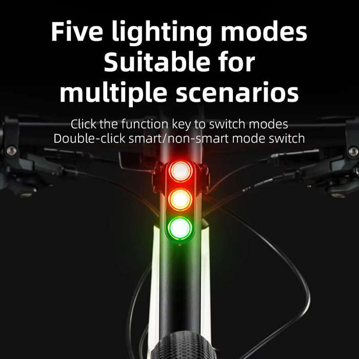 Taillight - ROCKBROS Smart Vibration Brake Sensor Bike Taillight 460mAh Battery 5 Light Modes Type-C