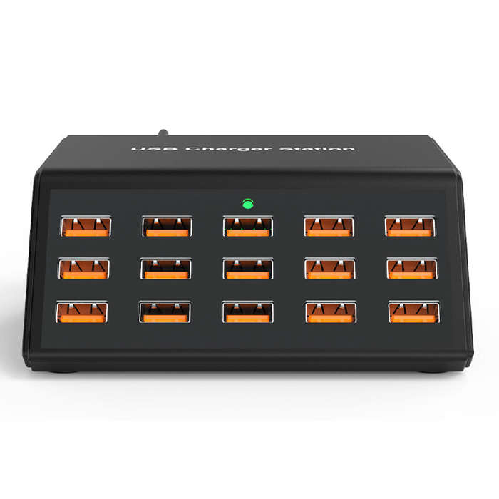 EU Plug - 100W 15-Port USB Charger 15xUSB-A Fast Charging Desktop Charging Station EU Plug US Plug f
