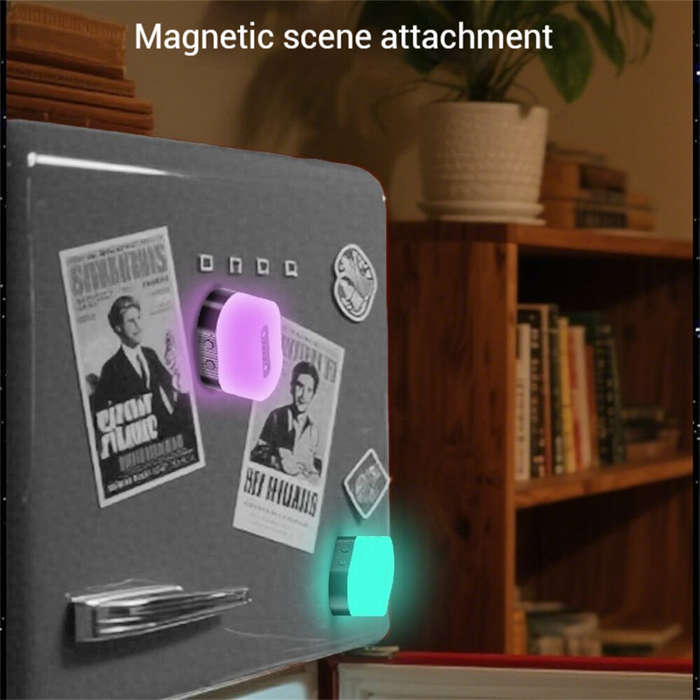 White - Elfeland Rechargeable Magnetic RGB Mood Light Stackable Design Touch Control LED Night Lamp