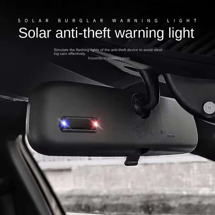 Red+Blue - Car Mini LED Solar Warning Light Night Security Simulated Alarm Alarm Wireless Anti-theft