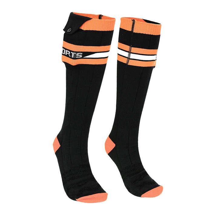 Black - TENGOO Heated Long Socks, Battery Life Up To 65C, Warm Sports Cotton Socks for Winter Outdoo