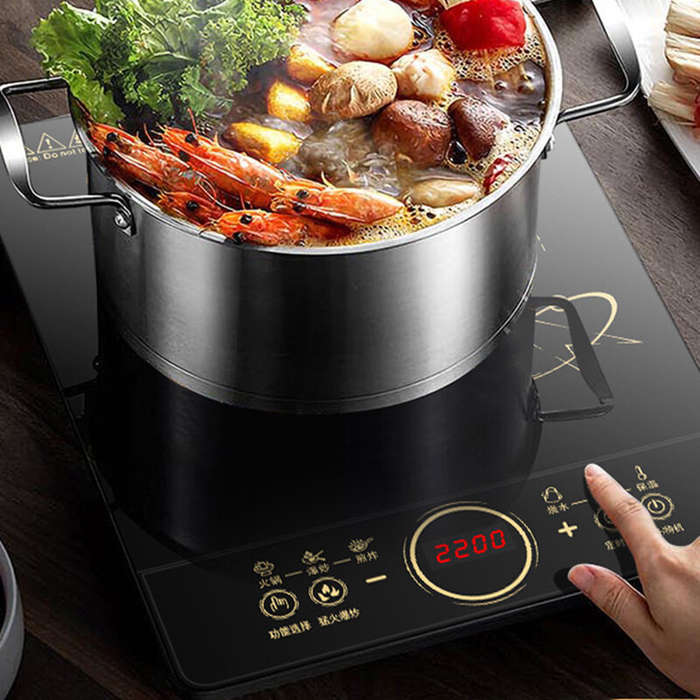CHANGHONG 2200W Electric Induction Cooker Household Waterproof Small Hot Pot Heating Stove Touchpad