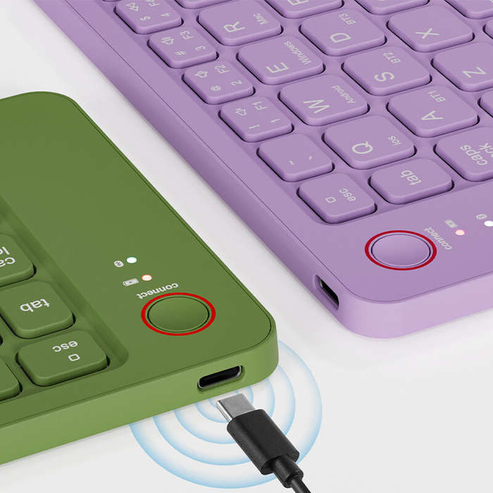 Black - B023 Mini bluetooth Folding Keyboard for IOS/Android/Windows Tablet Mobile Phone Type-C Rech