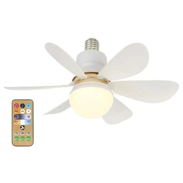 White - Tevorex 40W Ceiling Fan LED Light E27 Bulb Base with Remote Control for Dimming, 85-265V Wid