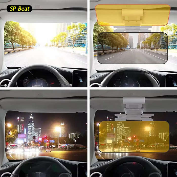 Metal button - Car Sun Visor Anti-Glare Mirror Adjustable Sunscreen Adjustable UV Protection Polariz