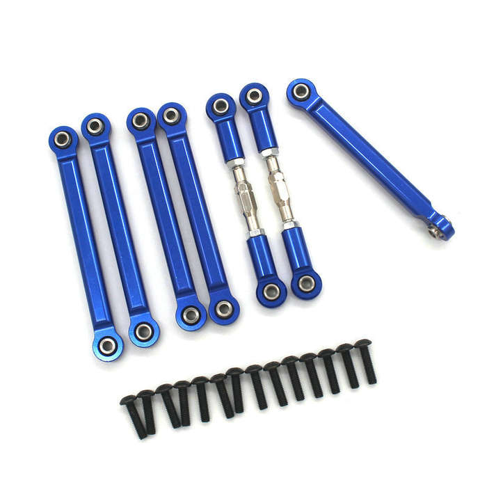 Red - 7PCS Pull Rods For ZD Racing DBX-10 1/10 Rc Car Metal Whole Vehicle Parts