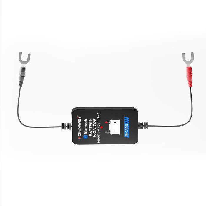 Black - Konnwei BK300 Car Battery Monitor Diagnostic Tool Bluetooth 5.0 Battery Monitor for 12V 24V