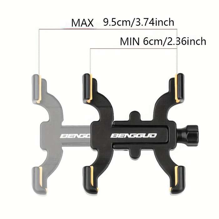 BENGGUO Four-Claw Bike Holder 360 Adjustable Shockproof Anti-fall Aluminum Alloy Handlebar Holder wi