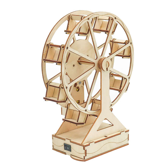 01 - Creative Electric Ferris Wheel Wooden DIY Science Set Puzzle Educational Scientific Experiments
