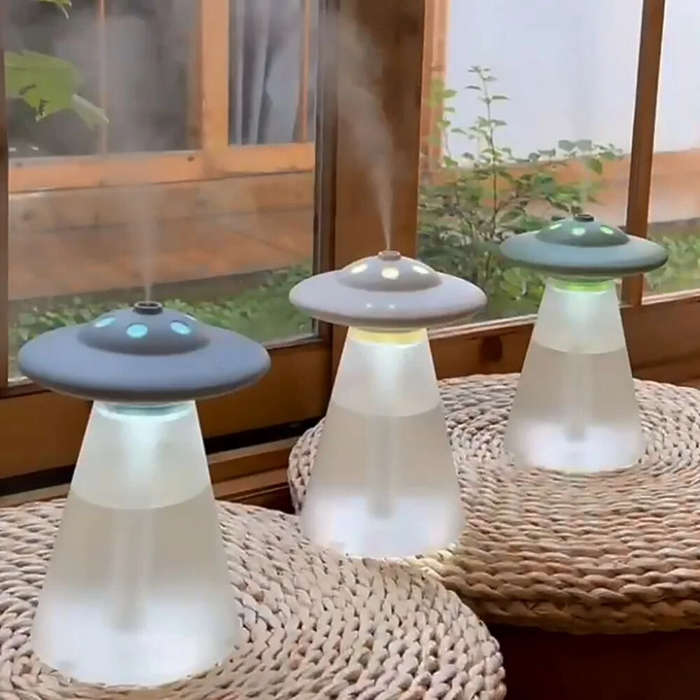 Green - 800ML Smart USB Charging UFO Humidifier Cordless Portable Air Humidifier Essential Oil Diffu