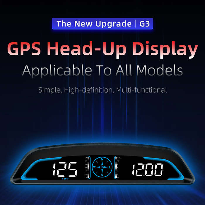 Black - Digital GPS Speedometer Car HUD Head-Up Display Car High-Definition Gps Speed Alarm Odometer
