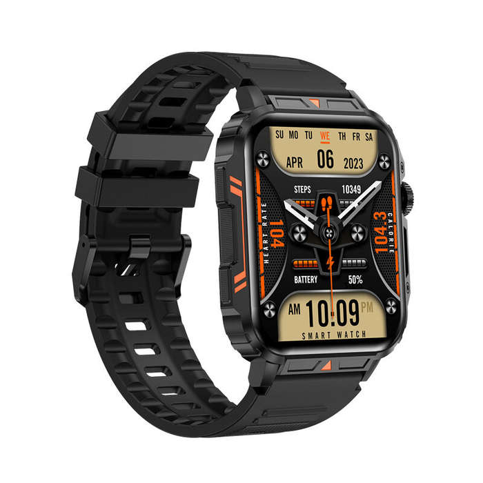 Black - L81 1.95inch HD Screen bluetooth Call Heart Rate Blood Pressure Blood Oxygen Monitor Sleep M