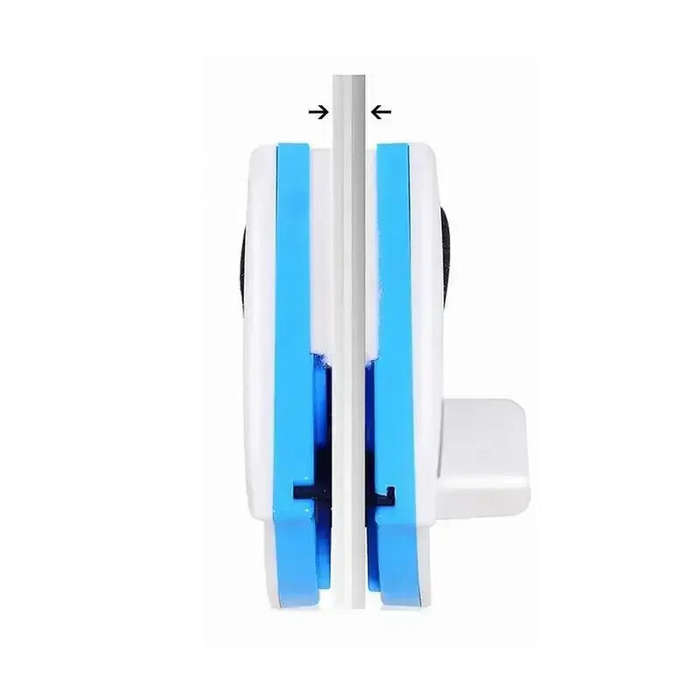 #A - Magnetic Window Cleaner Brush Double-Sided Glass Cleaning Tool Strong Magnet Safety Rope Red Bl