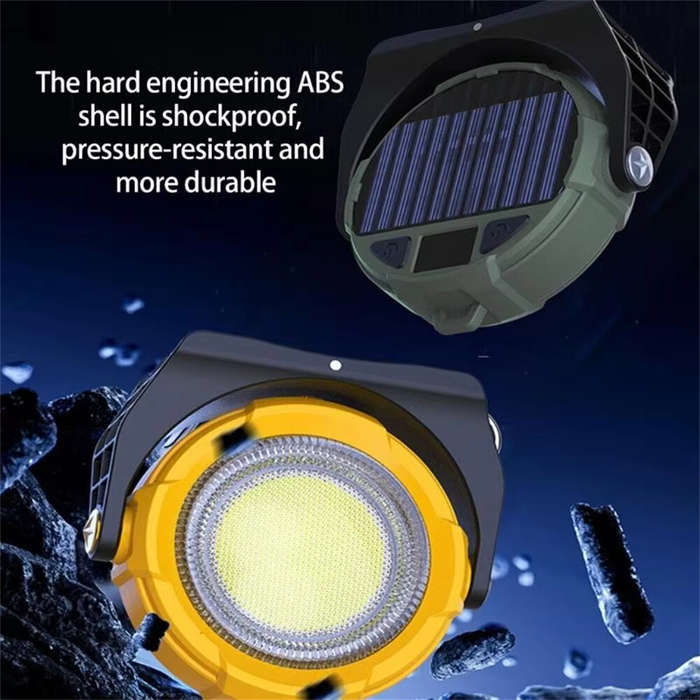 Yellow - IPRee Portable LED Light USB Rechargeable Work Magnetic Light Solar Camping Light 3 Light M