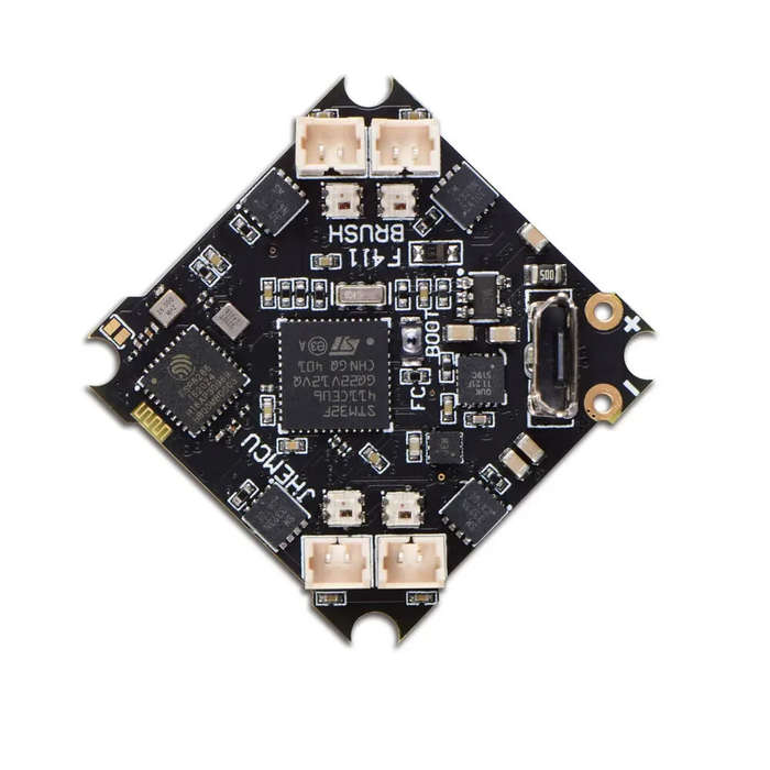 FC - 25.5x25.5mm JHEMCU F411 BRUSH Flight Controller 1-2S with 5V BEC Output Built-in ELRS 2.4G Rece