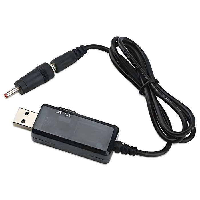 Black - USB Power Boost Line DC 5V To DC 9V / 12V Step Up Module USB Converter Adapter Cable 5.5mm f