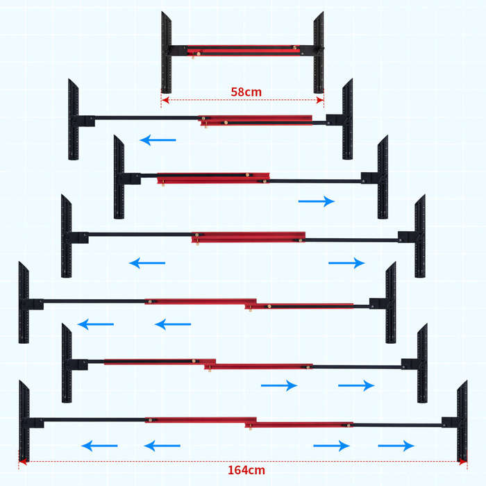 Red - Stair Tread Template Tool Stair Tread Gauge Adjustable Measuring Tool for Stair Measurement To