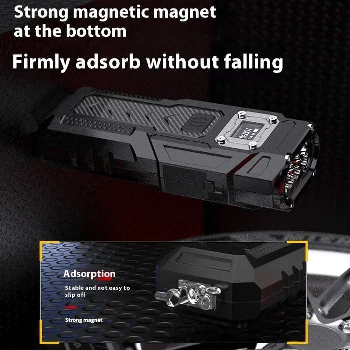 Black - High-Powerful Type-C Rechargeable Flashlight Super Bright Beam Distance Built-in Battery Por