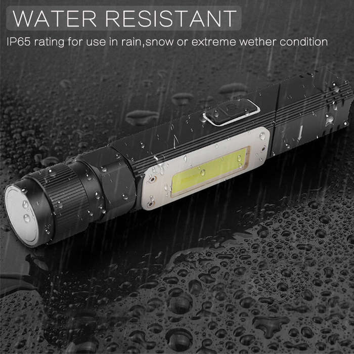 L - Rechargeable LED Flashlight Multifunctional Magnetic Base 360 Degree Rotate IP65 Mini Working La