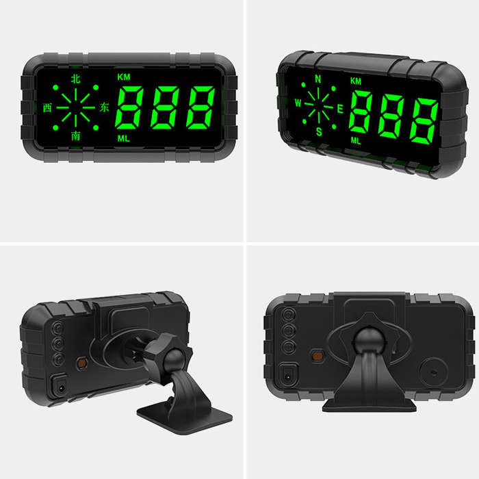 #1 - Car Head Up Display Speedometer Odometer Compass HUD GPS Digital Display Large Font Universal S