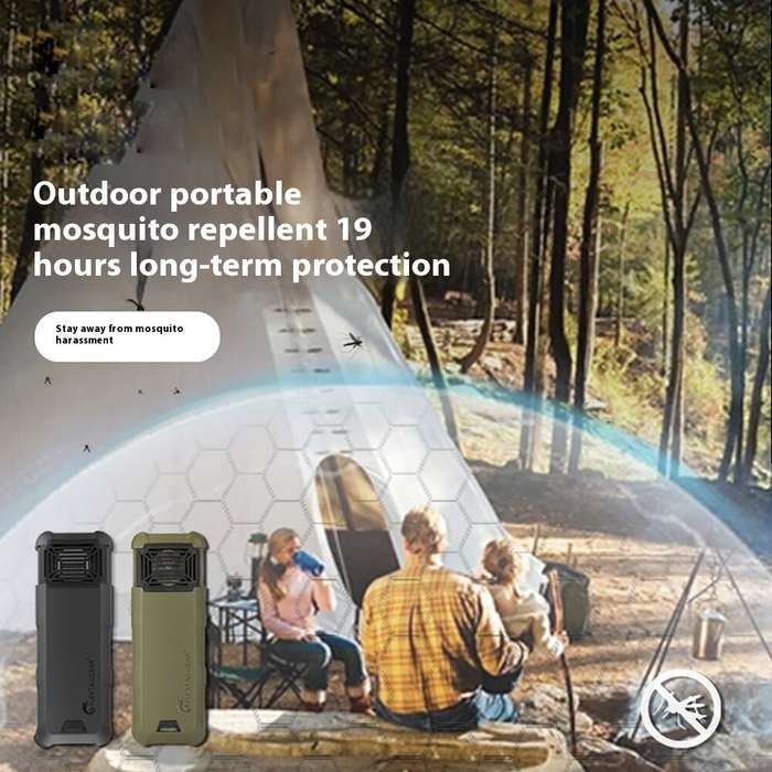 Black - 9600mAh Portable Mosquito Repellent 329F Efficient Heating Type C Rechargeable for 3- 9 Outd