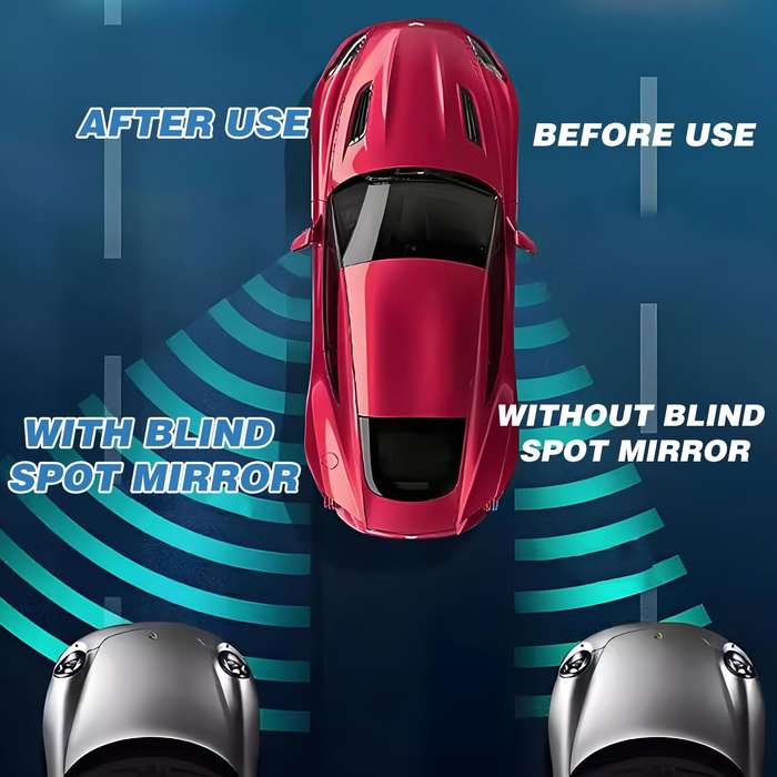 Black - 2Pcs Car Side Mirror Blindspot Adjustabe Angle Removable Wide Angle Convex RearView Mirror f