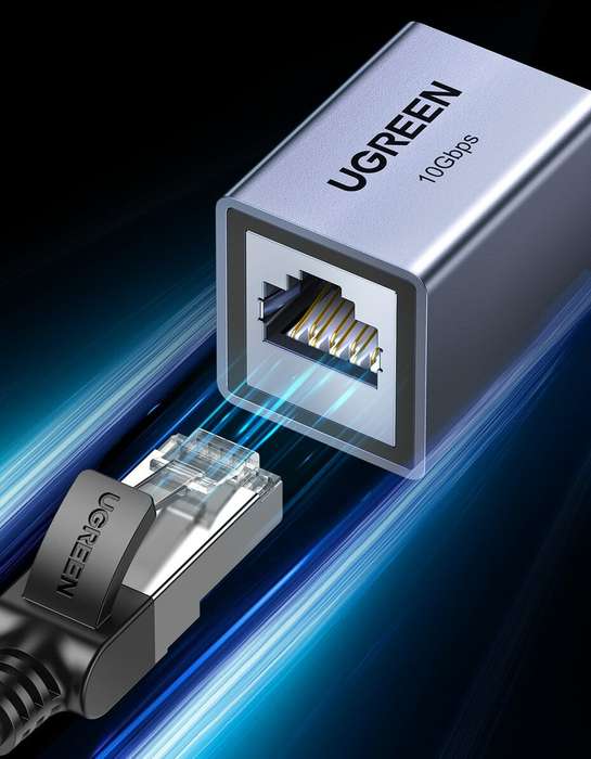 1 Pcs - UGREEN RJ45 Connector 10Gbps Network Extender Extension for Cat8 Cat7 Cat6 Ethernet Cable Ad