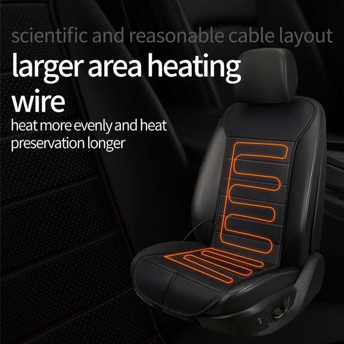 Beige - Car Seat Heater Cushion 12V24V Winter Front Single Seat Heating Pad Car Electric Heating Mat