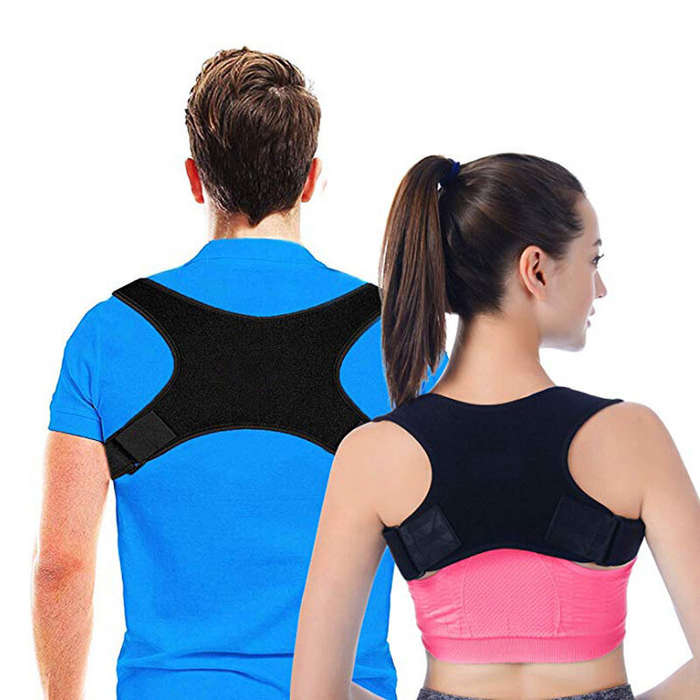 Black - KALOAD Adjustable Back Support Invisible Shoulder Posture Corrector Unisex Spine Neck Health