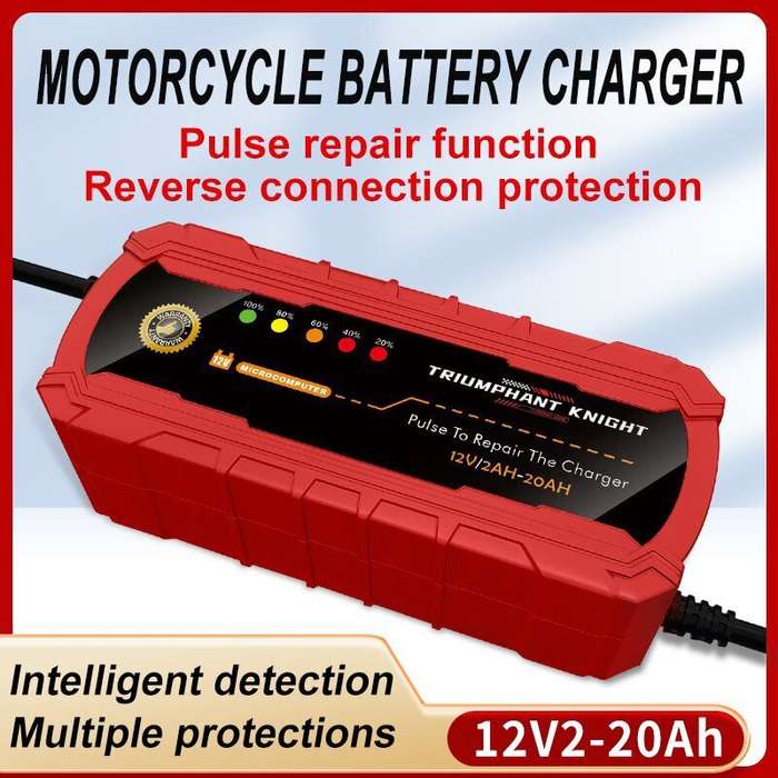 1 - 12V 2A Motorcycle Battery Charger Fully Intelligent Led Digital Display Pulse Repair Function
