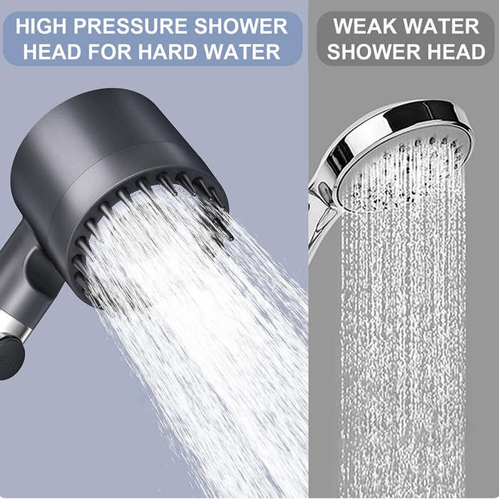Gun Gray - High Pressure Shower Head High Pressure with Handheld 3+1 Water Modes Shower Head for Har