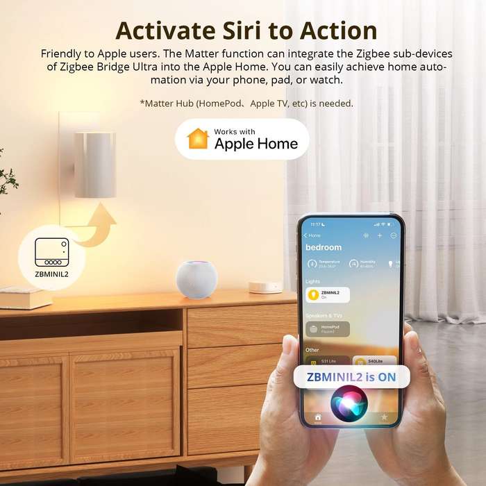 SONOFF ZBBridge-U Smart Gateway Matter Zigbee3.0 Bridge Ultra Home Gateway Support 256 Sub Device Wi